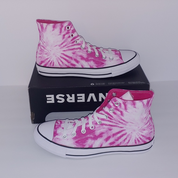 Converse Shoes - Tie dye pink high top converse all stars